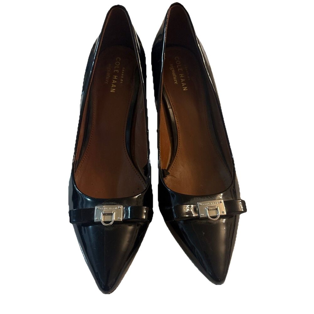 Cole Haan Women's Juliana DTL Black Patent Leather Pump Pointed Toe Heel SZ 7.5B